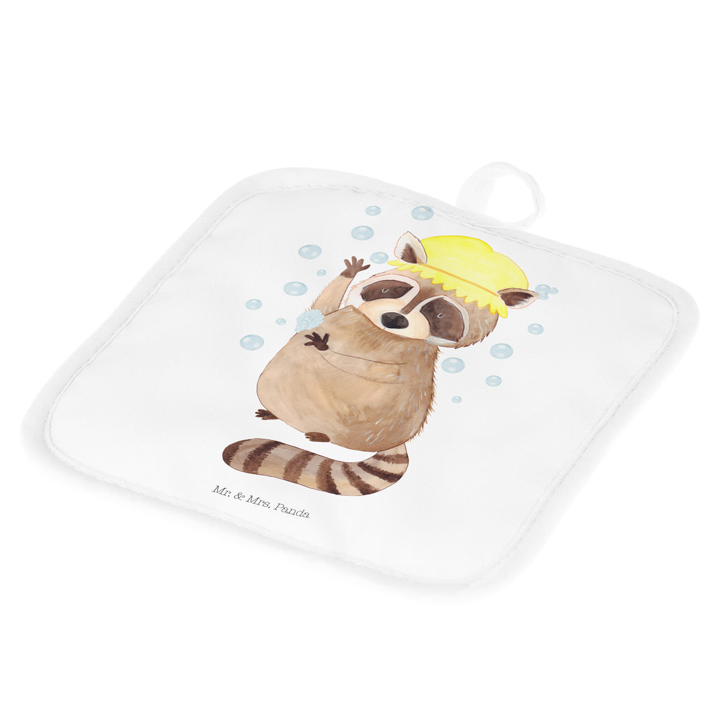 2er Set Topflappen  Waschbär Topflappen, Topfuntersetzer, Ofenhandschuh, Topflappen Set, Topflappen lustig, Topflappen mit Spruch, Tiermotive, Gute Laune, lustige Sprüche, Tiere, Waschbär, Tagträumen, Plan, Fröhlich, waschen, Seifenblasen