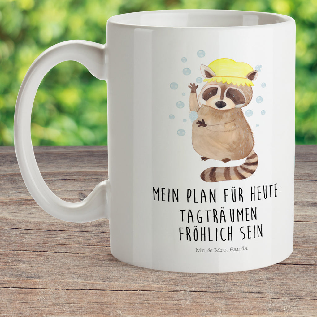 Kindertasse Waschbär Kunststoff Tasse, Kindergarten, Tasse, Trinkbecher, Camping Becher, Kaffeetasse, Kunststoffbecher, Kindergartenbecher, Outdoorgeschirr, Kunststoffgeschirr, Reisebecher, Reisetasse, Kinderbecher, Tiermotive, Gute Laune, lustige Sprüche, Tiere, Waschbär, Tagträumen, Plan, Fröhlich, waschen, Seifenblasen