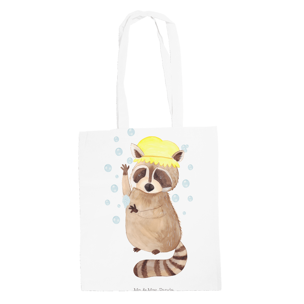 Tragetasche Waschbär Beuteltasche, Beutel, Einkaufstasche, Jutebeutel, Stoffbeutel, Tiermotive, Gute Laune, lustige Sprüche, Tiere, Waschbär, Tagträumen, Plan, Fröhlich, waschen, Seifenblasen