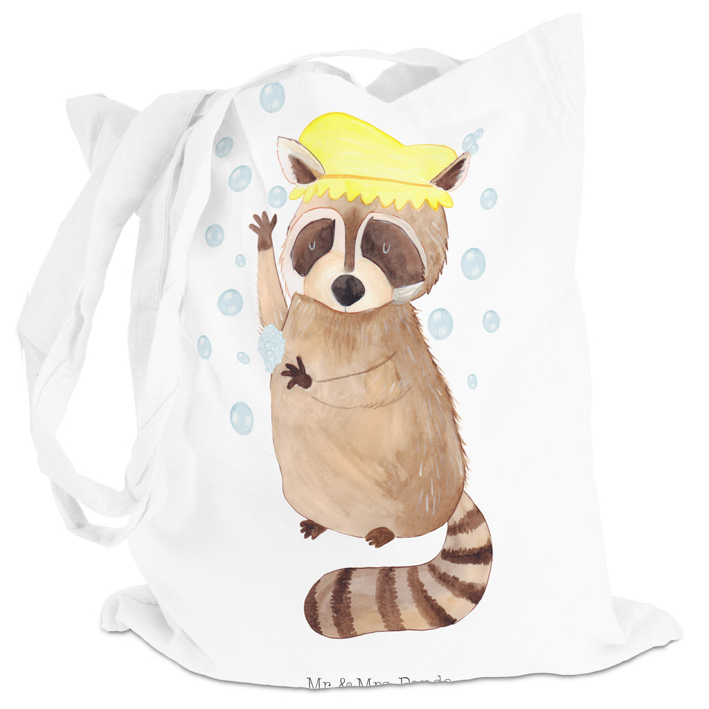 Tragetasche Waschbär Beuteltasche, Beutel, Einkaufstasche, Jutebeutel, Stoffbeutel, Tiermotive, Gute Laune, lustige Sprüche, Tiere, Waschbär, Tagträumen, Plan, Fröhlich, waschen, Seifenblasen