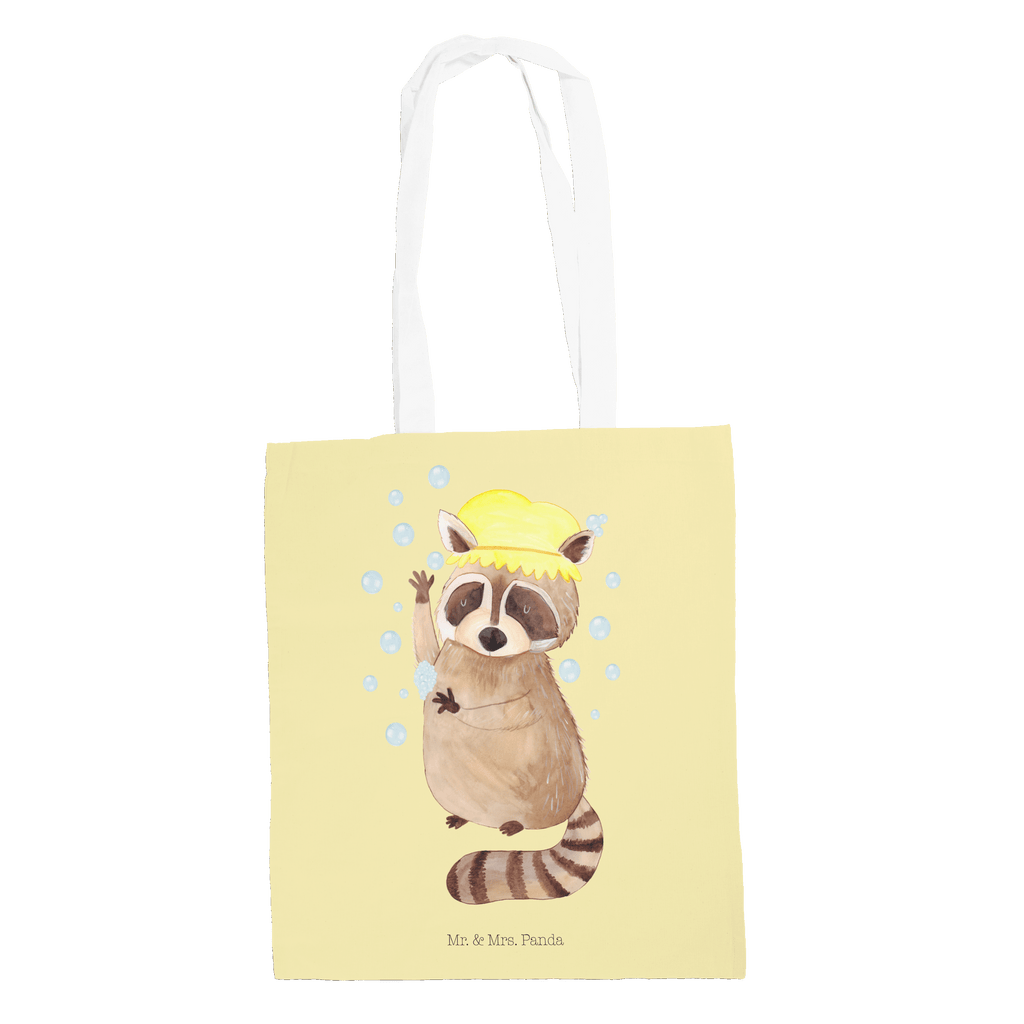 Tragetasche Waschbär Beuteltasche, Beutel, Einkaufstasche, Jutebeutel, Stoffbeutel, Tiermotive, Gute Laune, lustige Sprüche, Tiere, Waschbär, Tagträumen, Plan, Fröhlich, waschen, Seifenblasen