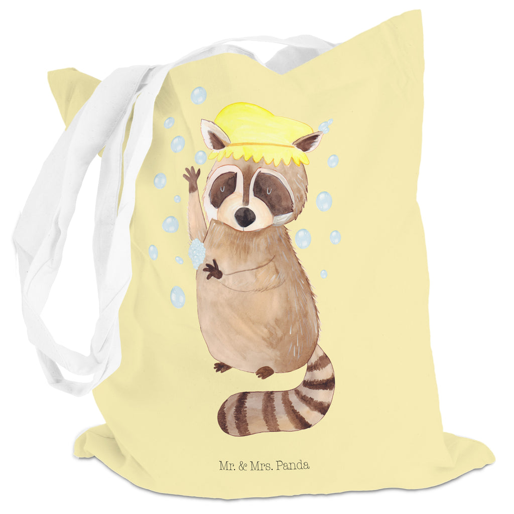 Tragetasche Waschbär Beuteltasche, Beutel, Einkaufstasche, Jutebeutel, Stoffbeutel, Tiermotive, Gute Laune, lustige Sprüche, Tiere, Waschbär, Tagträumen, Plan, Fröhlich, waschen, Seifenblasen