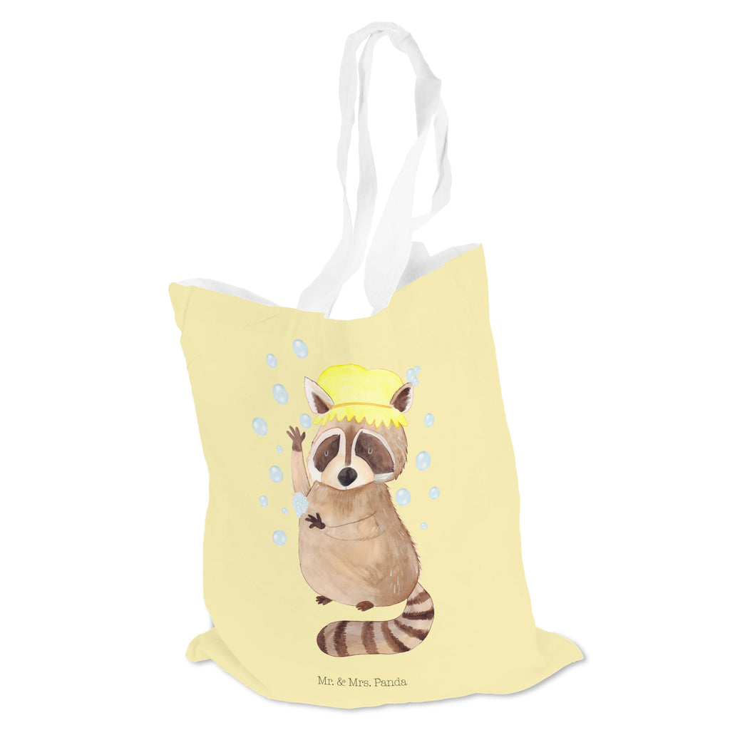 Tragetasche Waschbär Beuteltasche, Beutel, Einkaufstasche, Jutebeutel, Stoffbeutel, Tiermotive, Gute Laune, lustige Sprüche, Tiere, Waschbär, Tagträumen, Plan, Fröhlich, waschen, Seifenblasen