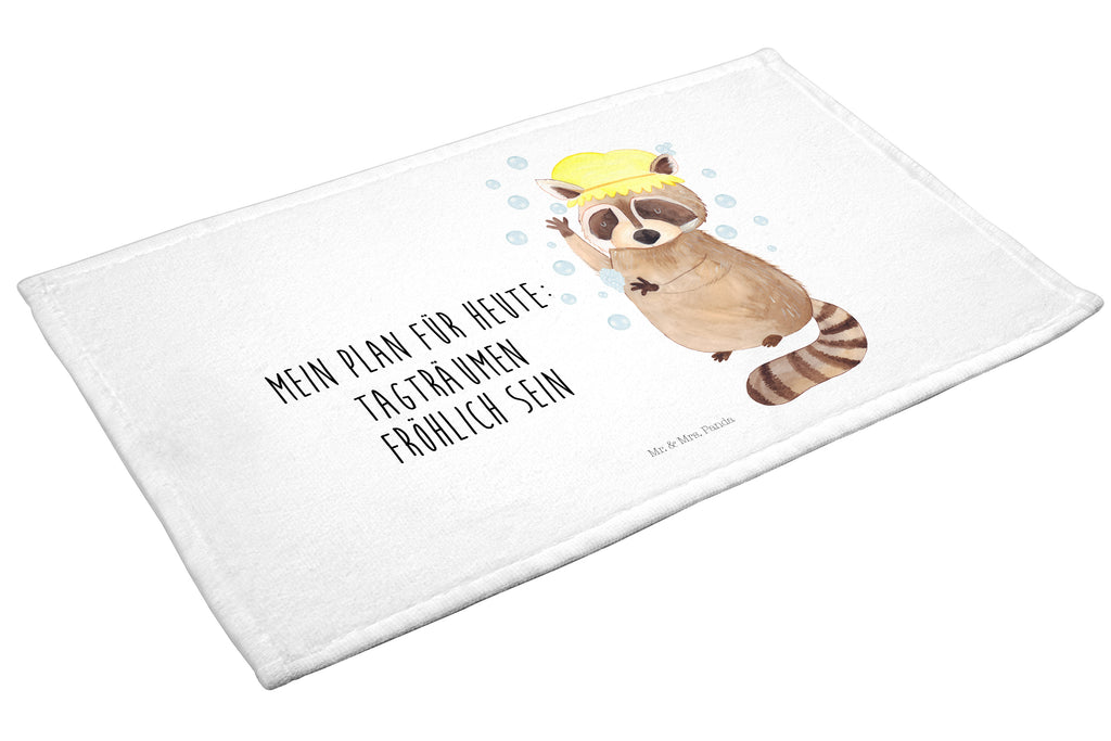 Gäste Handtuch Waschbär Gästetuch, Reisehandtuch, Sport Handtuch, Frottier, Kinder Handtuch, Tiermotive, Gute Laune, lustige Sprüche, Tiere, Waschbär, Tagträumen, Plan, Fröhlich, waschen, Seifenblasen