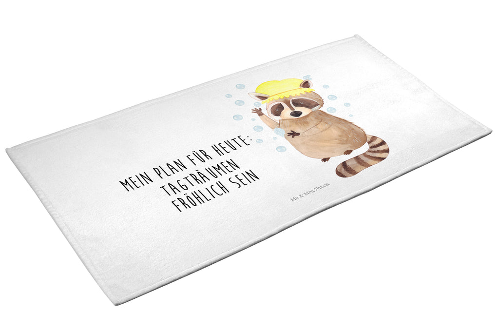 50 x 100 Handtuch Waschbär Handtuch, Badehandtuch, Badezimmer, Handtücher, groß, Kinder, Baby, Tiermotive, Gute Laune, lustige Sprüche, Tiere, Waschbär, Tagträumen, Plan, Fröhlich, waschen, Seifenblasen