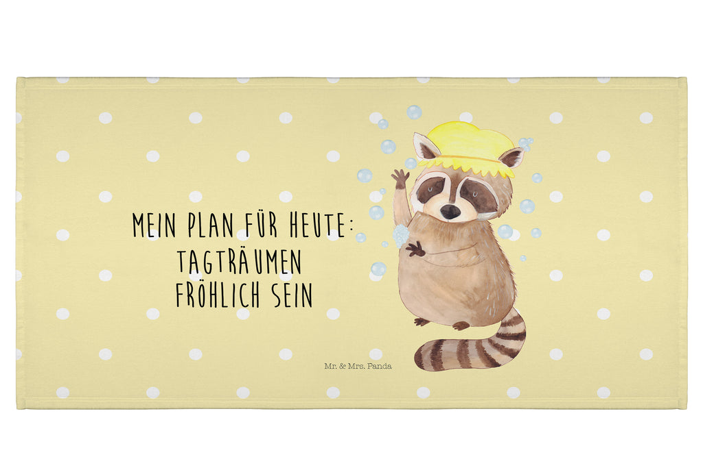 50 x 100 Handtuch Waschbär Handtuch, Badehandtuch, Badezimmer, Handtücher, groß, Kinder, Baby, Tiermotive, Gute Laune, lustige Sprüche, Tiere, Waschbär, Tagträumen, Plan, Fröhlich, waschen, Seifenblasen