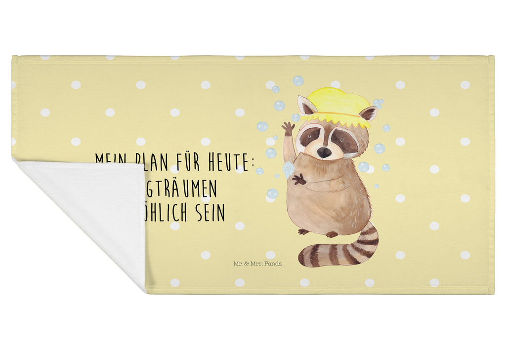 50 x 100 Handtuch Waschbär Handtuch, Badehandtuch, Badezimmer, Handtücher, groß, Kinder, Baby, Tiermotive, Gute Laune, lustige Sprüche, Tiere, Waschbär, Tagträumen, Plan, Fröhlich, waschen, Seifenblasen