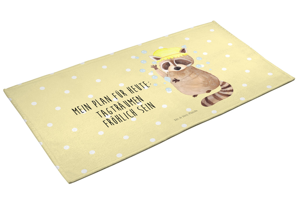 50 x 100 Handtuch Waschbär Handtuch, Badehandtuch, Badezimmer, Handtücher, groß, Kinder, Baby, Tiermotive, Gute Laune, lustige Sprüche, Tiere, Waschbär, Tagträumen, Plan, Fröhlich, waschen, Seifenblasen