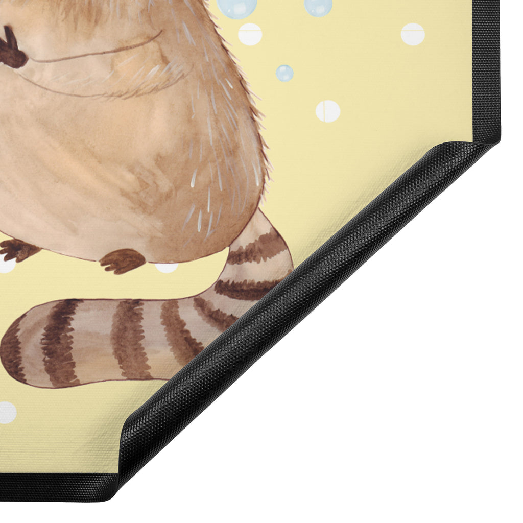 Fußmatte Waschbär Waschbär, Tagträumen, Plan, Fröhlich, waschen, Seifenblasen Türvorleger, Schmutzmatte, Fußabtreter, Matte, Schmutzfänger, Fußabstreifer, Schmutzfangmatte, Türmatte, Motivfußmatte,  Haustürmatte, Vorleger  süße Tiermotive, gute Laune, lustige Sprüche, Tiere