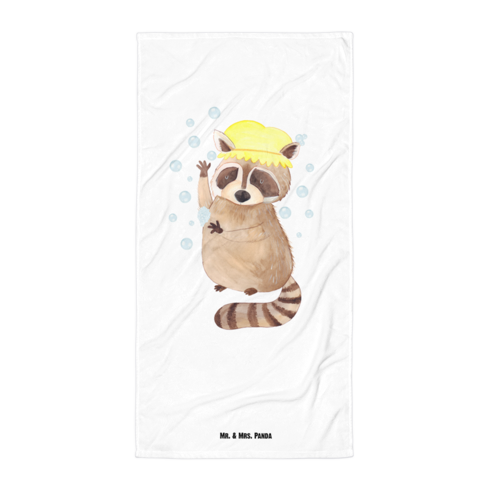 XL Badehandtuch Waschbär Handtuch, Badetuch, Duschtuch, Strandtuch, Saunatuch, Tiermotive, Gute Laune, lustige Sprüche, Tiere, Waschbär, Tagträumen, Plan, Fröhlich, waschen, Seifenblasen