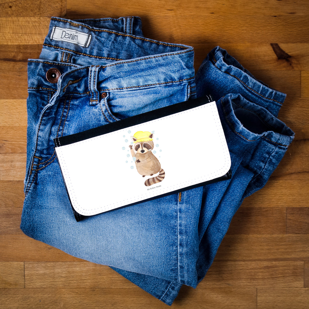 Damen Portemonnaie Waschbär Portemonnaie, Portemonee, Geldbörse, Damen, Groß, XXL, Geldbeutel, Portemonnaies, Tiermotive, Gute Laune, lustige Sprüche, Tiere, Waschbär, Tagträumen, Plan, Fröhlich, waschen, Seifenblasen