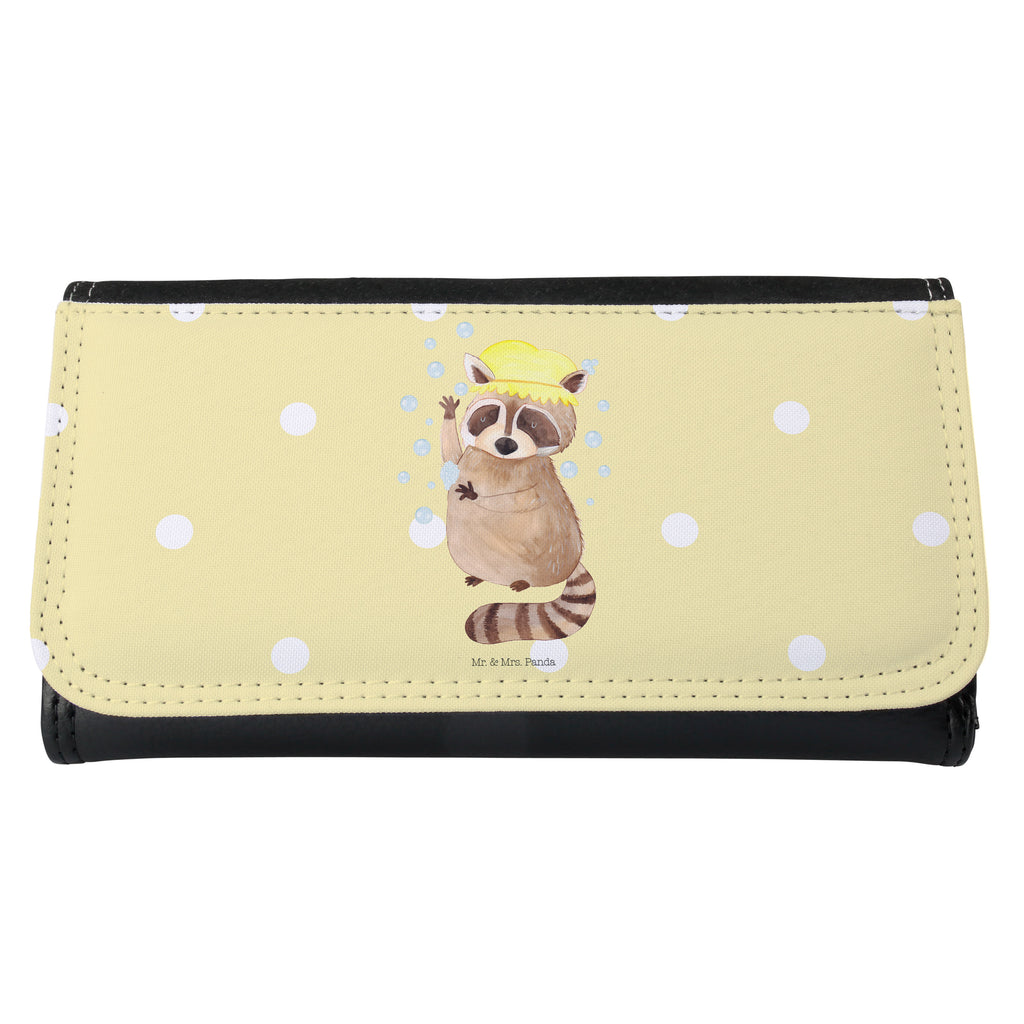 Damen Portemonnaie Waschbär Portemonnaie, Portemonee, Geldbörse, Damen, Groß, XXL, Geldbeutel, Portemonnaies, Tiermotive, Gute Laune, lustige Sprüche, Tiere, Waschbär, Tagträumen, Plan, Fröhlich, waschen, Seifenblasen