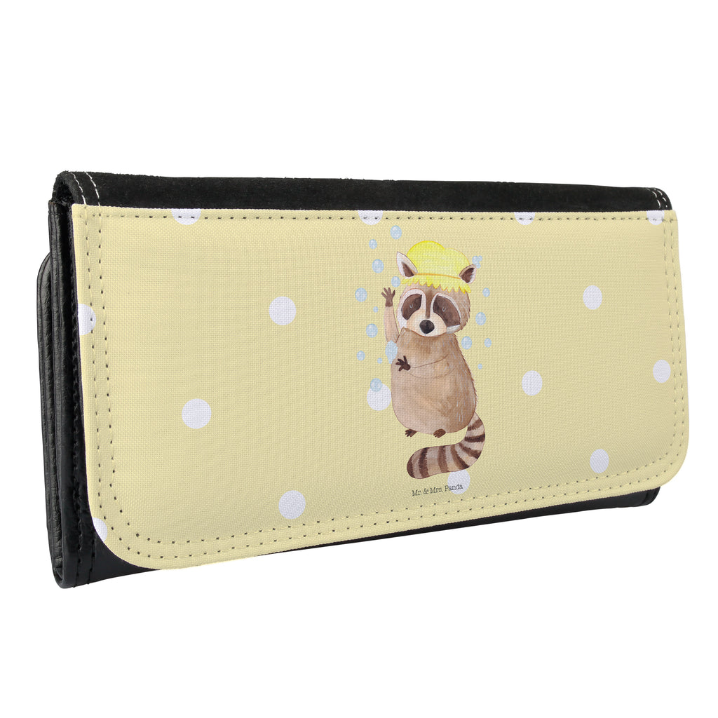 Damen Portemonnaie Waschbär Portemonnaie, Portemonee, Geldbörse, Damen, Groß, XXL, Geldbeutel, Portemonnaies, Tiermotive, Gute Laune, lustige Sprüche, Tiere, Waschbär, Tagträumen, Plan, Fröhlich, waschen, Seifenblasen