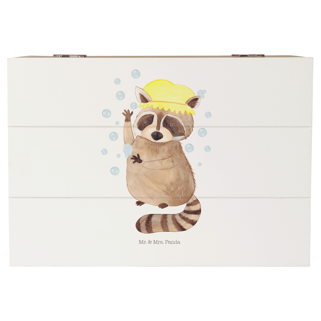 Holzkiste Waschbär Holzkiste, Kiste, Schatzkiste, Truhe, Schatulle, XXL, Erinnerungsbox, Erinnerungskiste, Dekokiste, Aufbewahrungsbox, Tiermotive, Gute Laune, lustige Sprüche, Tiere, Waschbär, Tagträumen, Plan, Fröhlich, waschen, Seifenblasen