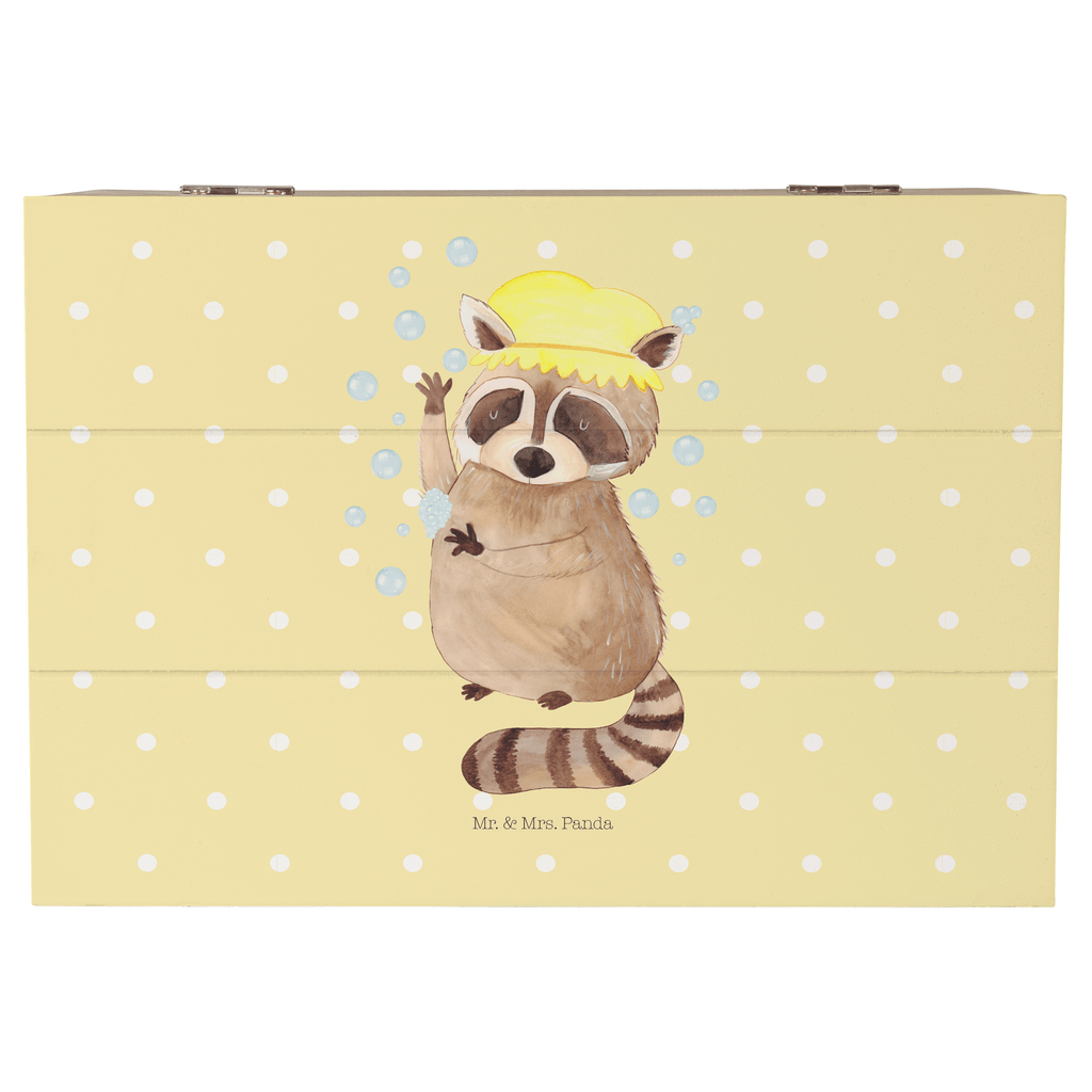 Holzkiste Waschbär Holzkiste, Kiste, Schatzkiste, Truhe, Schatulle, XXL, Erinnerungsbox, Erinnerungskiste, Dekokiste, Aufbewahrungsbox, Tiermotive, Gute Laune, lustige Sprüche, Tiere, Waschbär, Tagträumen, Plan, Fröhlich, waschen, Seifenblasen