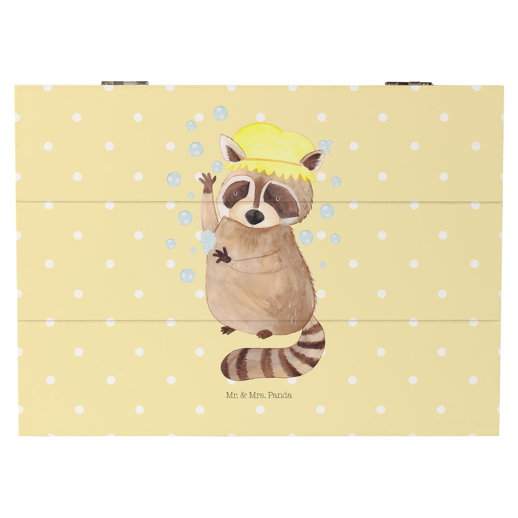 Holzkiste Waschbär Holzkiste, Kiste, Schatzkiste, Truhe, Schatulle, XXL, Erinnerungsbox, Erinnerungskiste, Dekokiste, Aufbewahrungsbox, Tiermotive, Gute Laune, lustige Sprüche, Tiere, Waschbär, Tagträumen, Plan, Fröhlich, waschen, Seifenblasen
