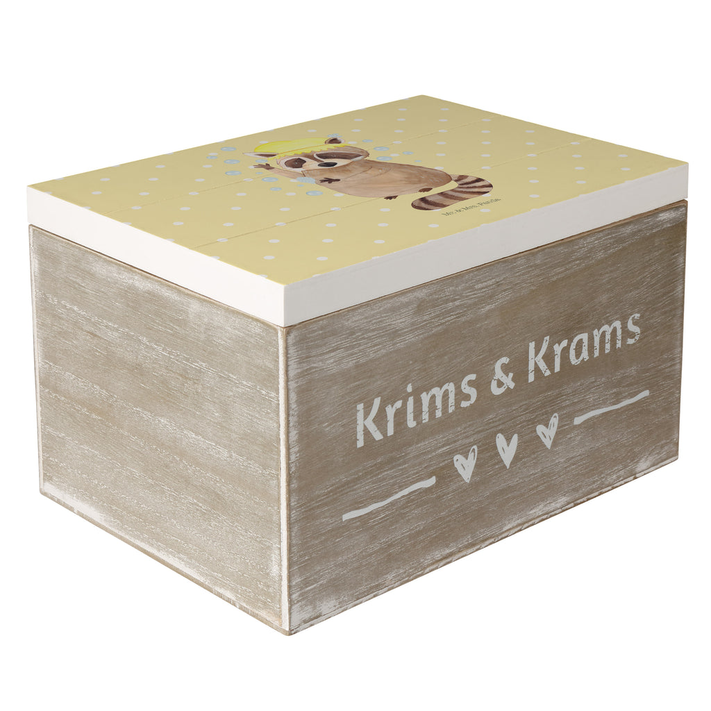 Holzkiste Waschbär Holzkiste, Kiste, Schatzkiste, Truhe, Schatulle, XXL, Erinnerungsbox, Erinnerungskiste, Dekokiste, Aufbewahrungsbox, Tiermotive, Gute Laune, lustige Sprüche, Tiere, Waschbär, Tagträumen, Plan, Fröhlich, waschen, Seifenblasen