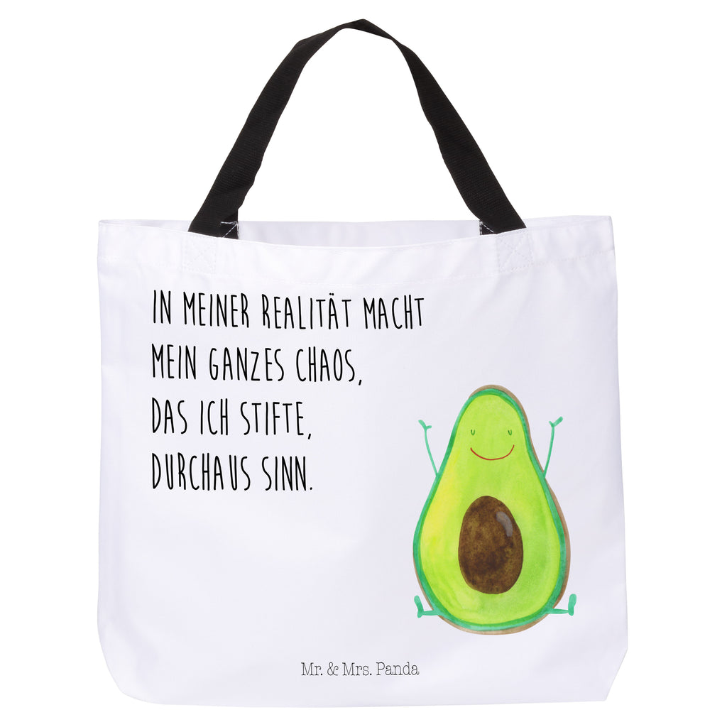 Shopper Avocado Happy Beutel, Einkaufstasche, Tasche, Strandtasche, Einkaufsbeutel, Shopper, Schultasche, Freizeittasche, Tragebeutel, Schulbeutel, Alltagstasche, Avocado, Veggie, Vegan, Gesund, Chaos