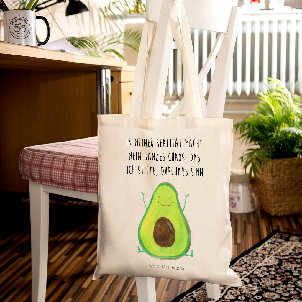 Tragetasche Avocado Happy Beuteltasche, Beutel, Einkaufstasche, Jutebeutel, Stoffbeutel, Avocado, Veggie, Vegan, Gesund, Chaos