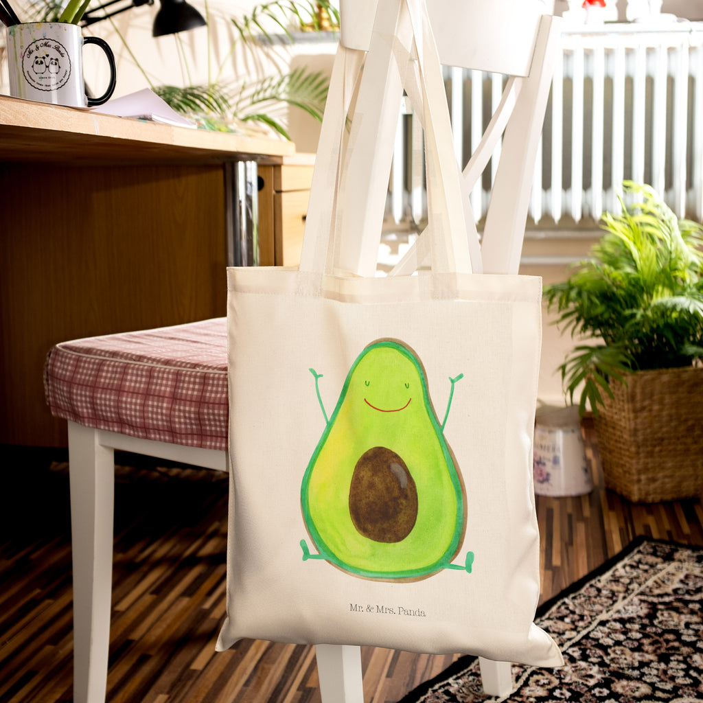 Tragetasche Avocado Happy Beuteltasche, Beutel, Einkaufstasche, Jutebeutel, Stoffbeutel, Avocado, Veggie, Vegan, Gesund, Chaos