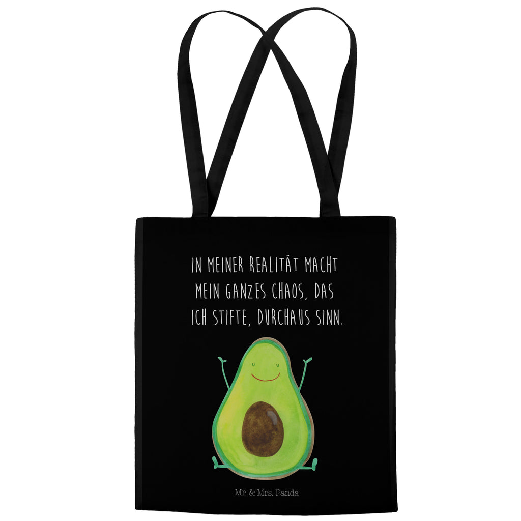 Tragetasche Avocado Happy Beuteltasche, Beutel, Einkaufstasche, Jutebeutel, Stoffbeutel, Avocado, Veggie, Vegan, Gesund, Chaos