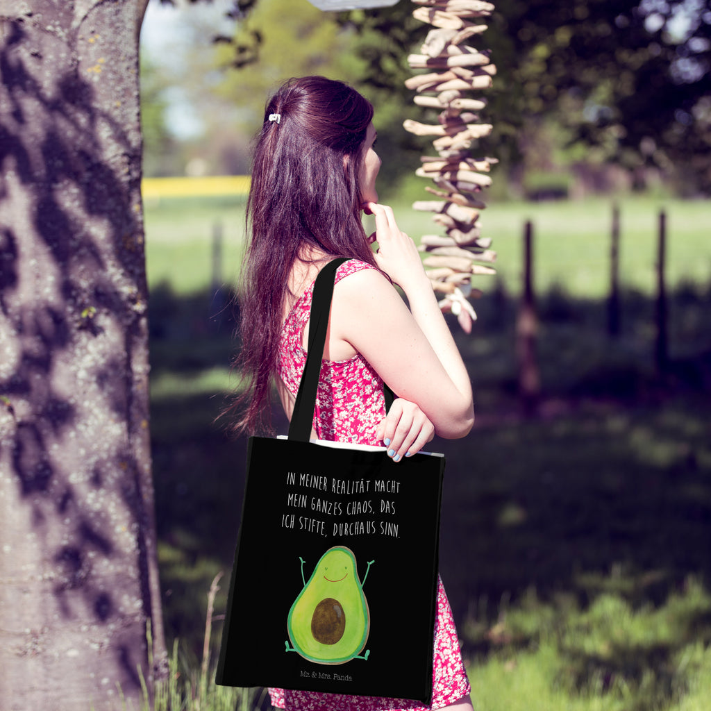 Tragetasche Avocado Happy Beuteltasche, Beutel, Einkaufstasche, Jutebeutel, Stoffbeutel, Avocado, Veggie, Vegan, Gesund, Chaos