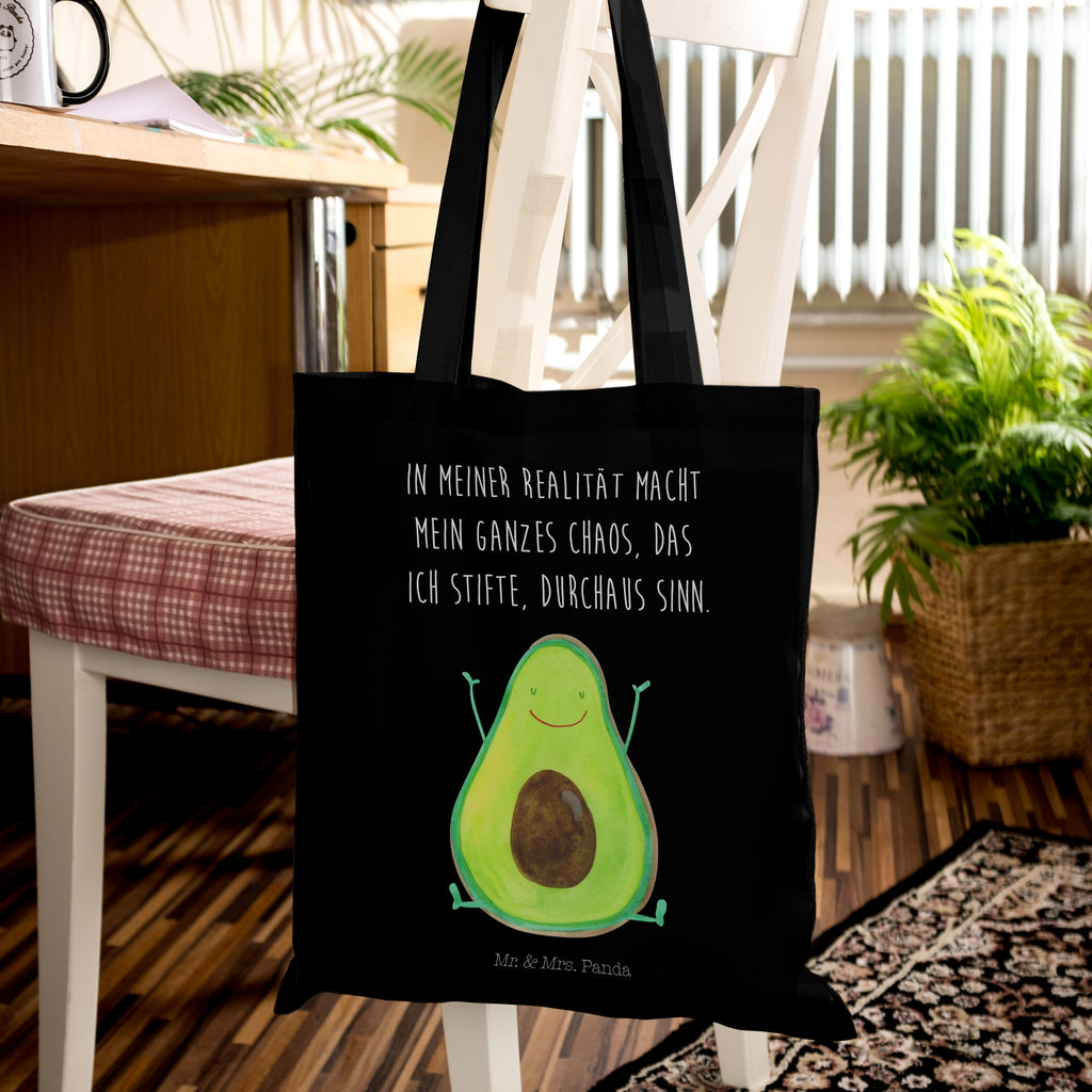 Tragetasche Avocado Happy Beuteltasche, Beutel, Einkaufstasche, Jutebeutel, Stoffbeutel, Avocado, Veggie, Vegan, Gesund, Chaos