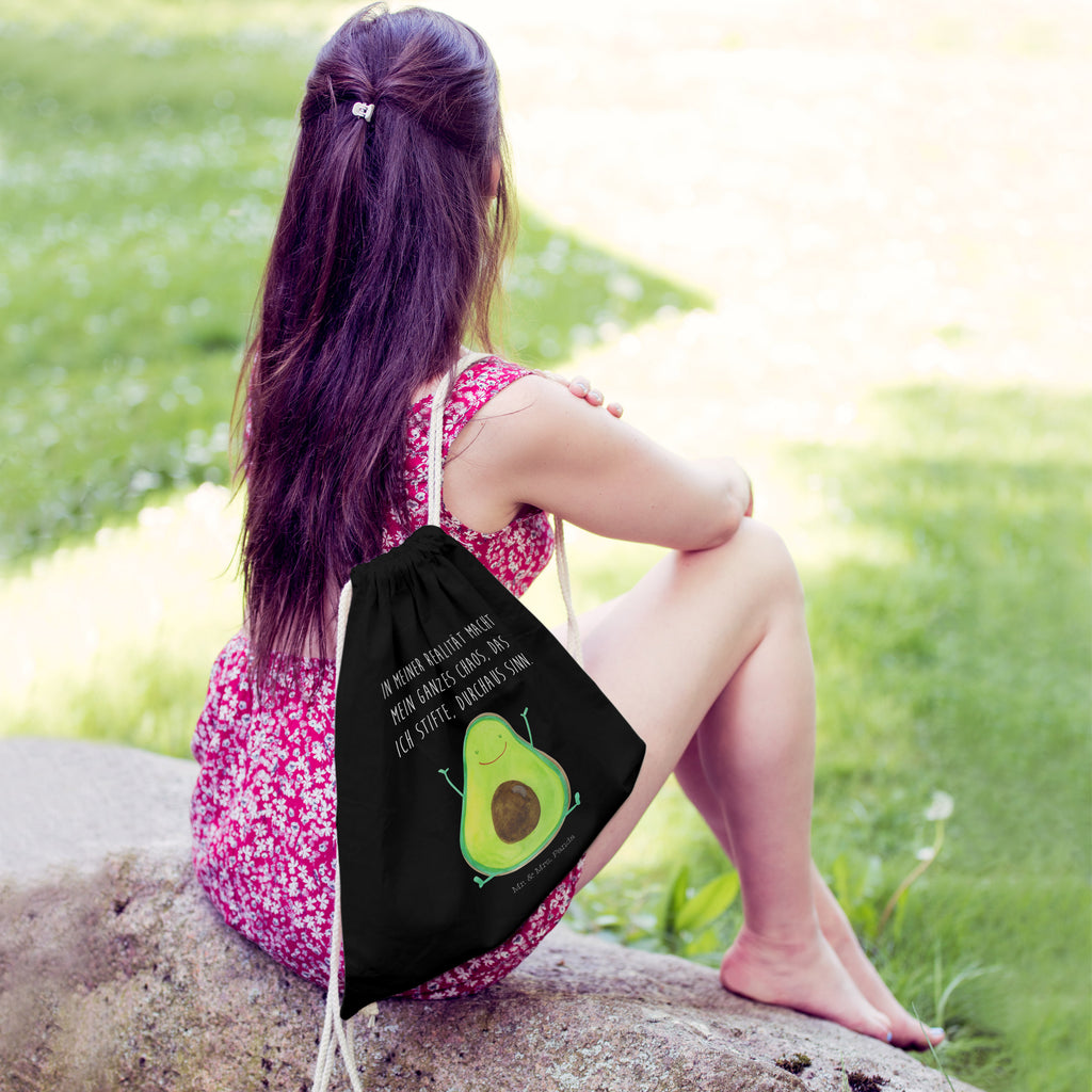Sportbeutel Avocado Happy Turnbeutel, Beutel, Sporttasche, Tasche, Stoffbeutel, Avocado, Veggie, Vegan, Gesund, Chaos