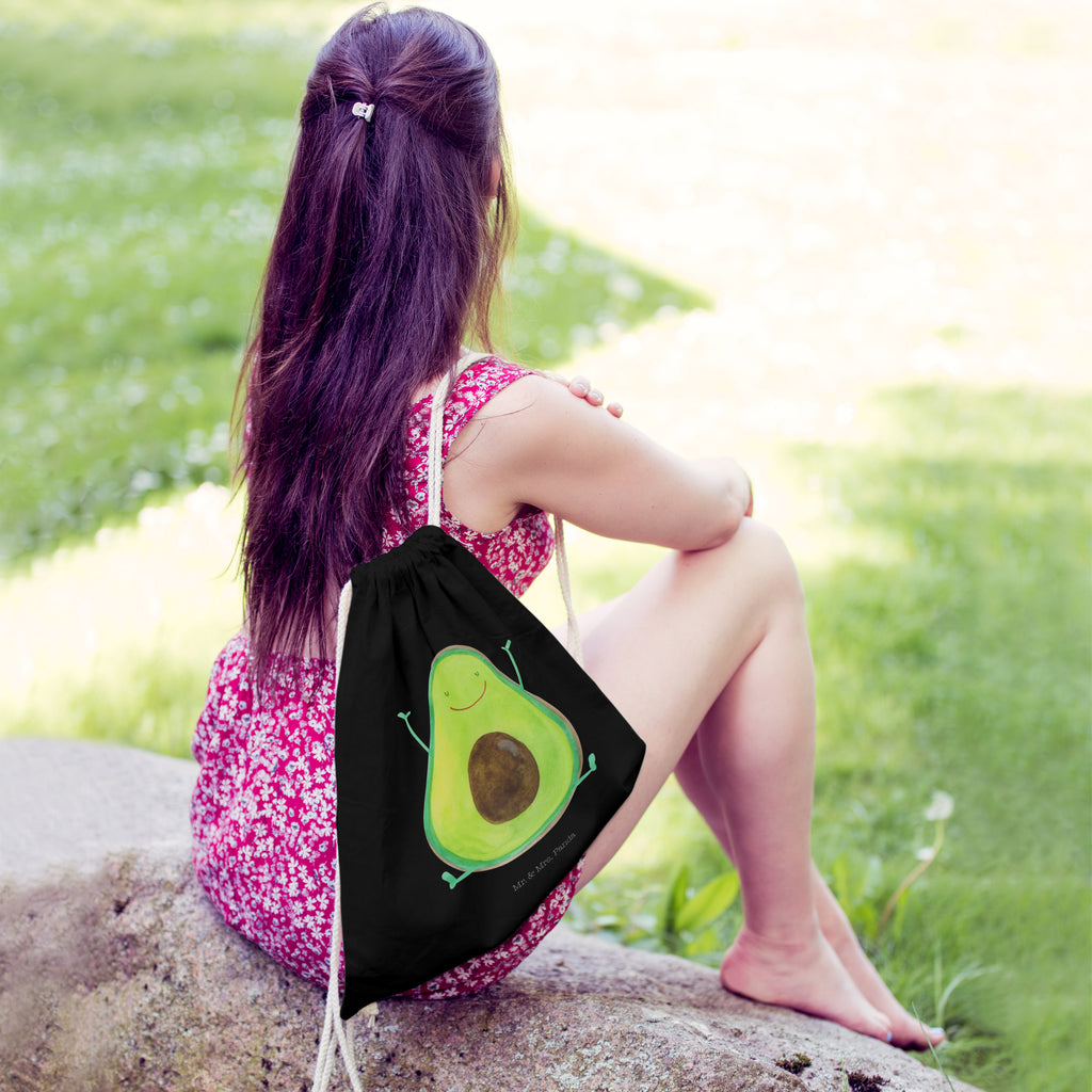 Sportbeutel Avocado Happy Turnbeutel, Beutel, Sporttasche, Tasche, Stoffbeutel, Avocado, Veggie, Vegan, Gesund, Chaos