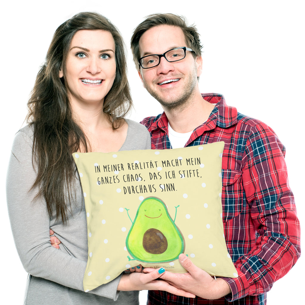 40x40 Kissen Avocado Happy Kissenhülle, Kopfkissen, Sofakissen, Dekokissen, Motivkissen, Avocado, Veggie, Vegan, Gesund, Chaos