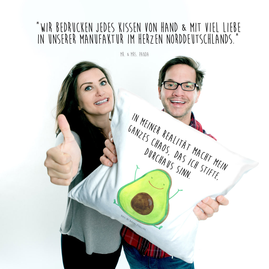40x40 Kissen Avocado Happy Kissenhülle, Kopfkissen, Sofakissen, Dekokissen, Motivkissen, Avocado, Veggie, Vegan, Gesund, Chaos