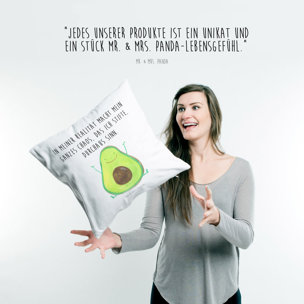 40x40 Kissen Avocado Happy Kissenhülle, Kopfkissen, Sofakissen, Dekokissen, Motivkissen, Avocado, Veggie, Vegan, Gesund, Chaos