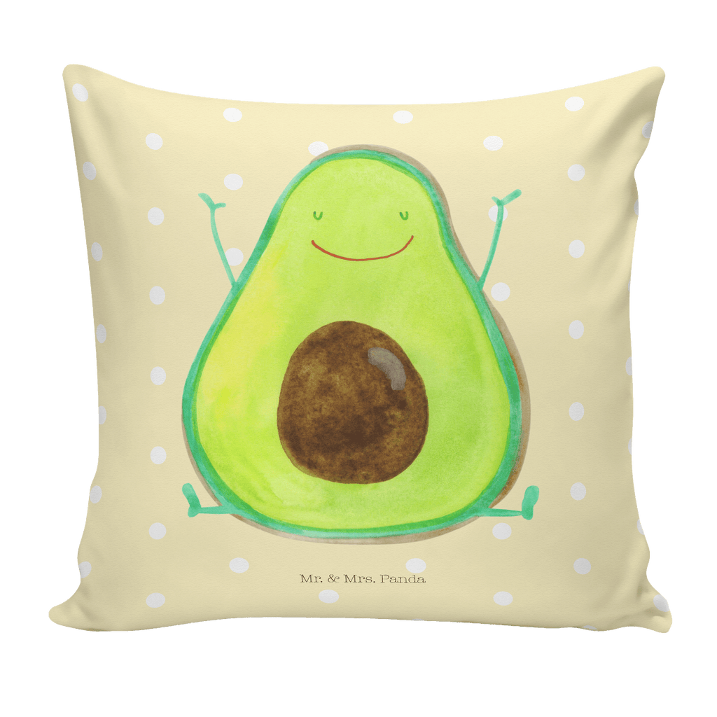 40x40 Kissen Avocado Happy Kissenhülle, Kopfkissen, Sofakissen, Dekokissen, Motivkissen, Avocado, Veggie, Vegan, Gesund, Chaos