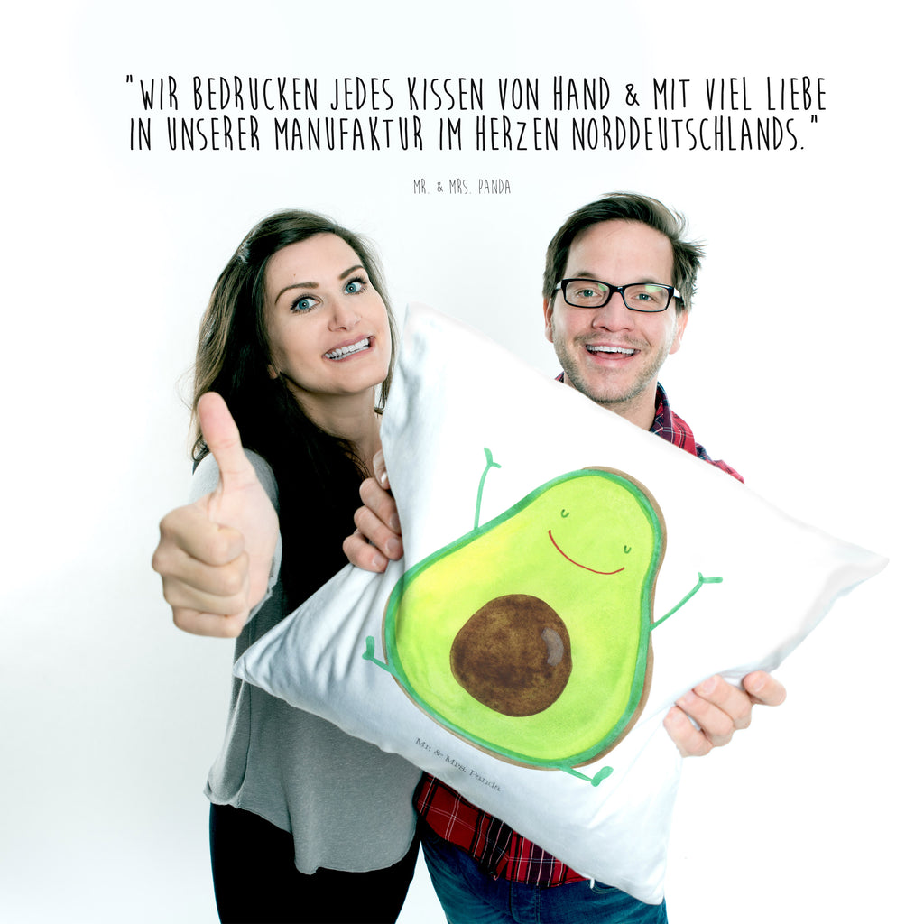 40x40 Kissen Avocado Happy Kissenhülle, Kopfkissen, Sofakissen, Dekokissen, Motivkissen, Avocado, Veggie, Vegan, Gesund, Chaos