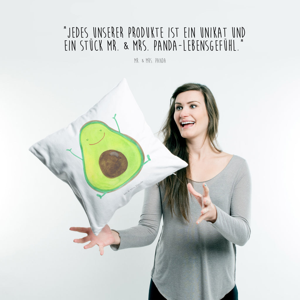 40x40 Kissen Avocado Happy Kissenhülle, Kopfkissen, Sofakissen, Dekokissen, Motivkissen, Avocado, Veggie, Vegan, Gesund, Chaos