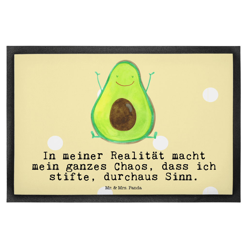 Fußmatte Avocado Happy Türvorleger, Schmutzmatte, Fußabtreter, Matte, Schmutzfänger, Fußabstreifer, Schmutzfangmatte, Türmatte, Motivfußmatte, Haustürmatte, Vorleger, Avocado, Veggie, Vegan, Gesund, Chaos