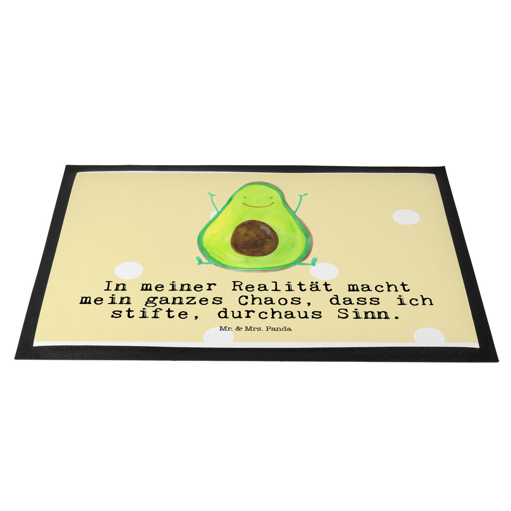 Fußmatte Avocado Happy Türvorleger, Schmutzmatte, Fußabtreter, Matte, Schmutzfänger, Fußabstreifer, Schmutzfangmatte, Türmatte, Motivfußmatte, Haustürmatte, Vorleger, Avocado, Veggie, Vegan, Gesund, Chaos