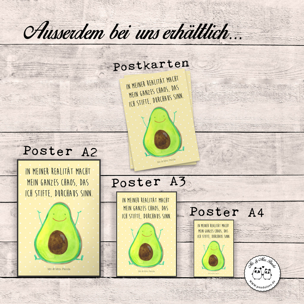 Poster Avocado Happy Poster, Wandposter, Bild, Wanddeko, Küchenposter, Kinderposter, Wanddeko Bild, Raumdekoration, Wanddekoration, Handgemaltes Poster, Mr. & Mrs. Panda Poster, Designposter, Kunstdruck, Posterdruck, Avocado, Veggie, Vegan, Gesund, Chaos