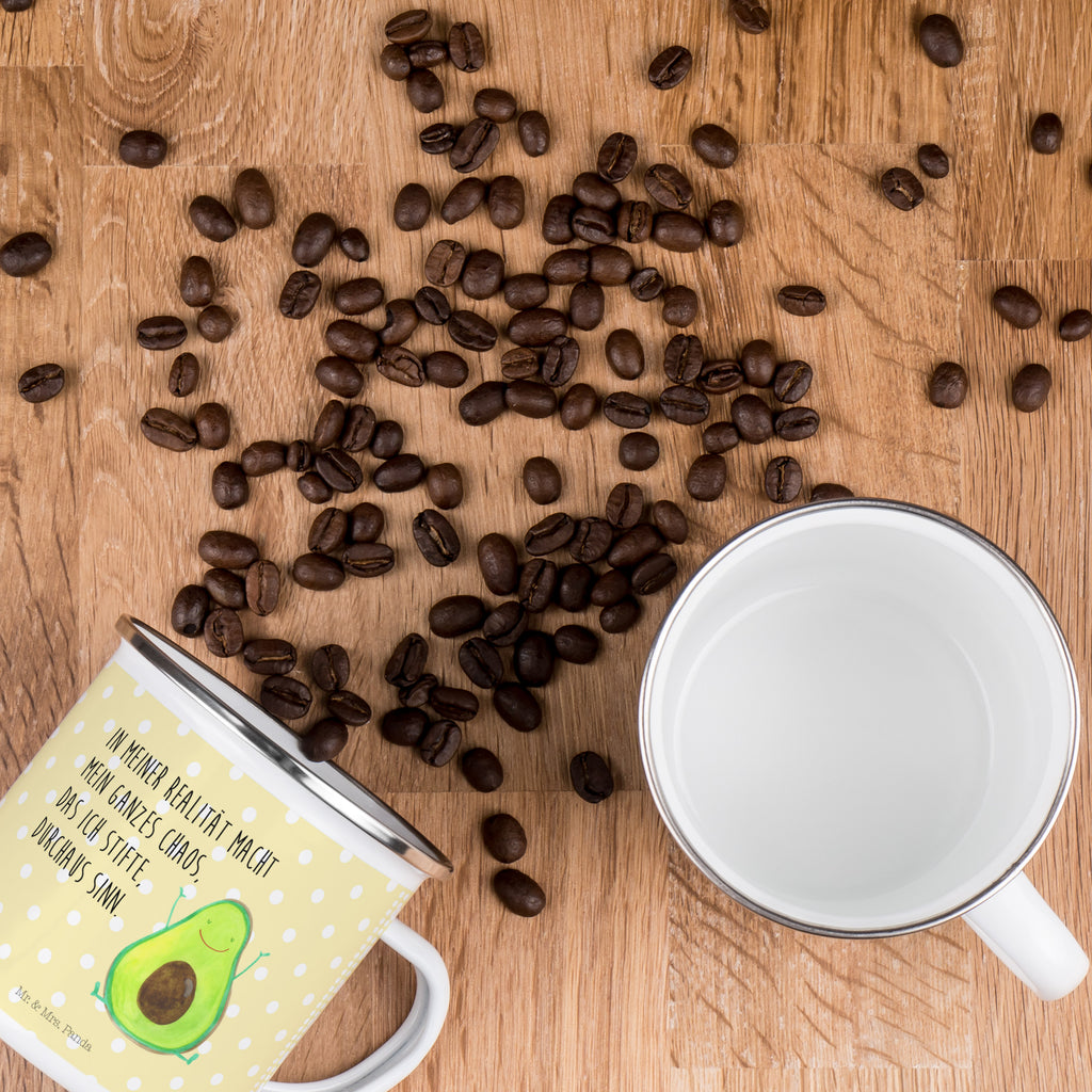 Camping Emaille Tasse Avocado Happy Campingtasse, Trinkbecher, Metalltasse, Outdoor Tasse, Emaille Trinkbecher, Blechtasse Outdoor, Emaille Campingbecher, Edelstahl Trinkbecher, Metalltasse für Camping, Kaffee Blechtasse, Camping Tasse Metall, Avocado, Veggie, Vegan, Gesund, Chaos