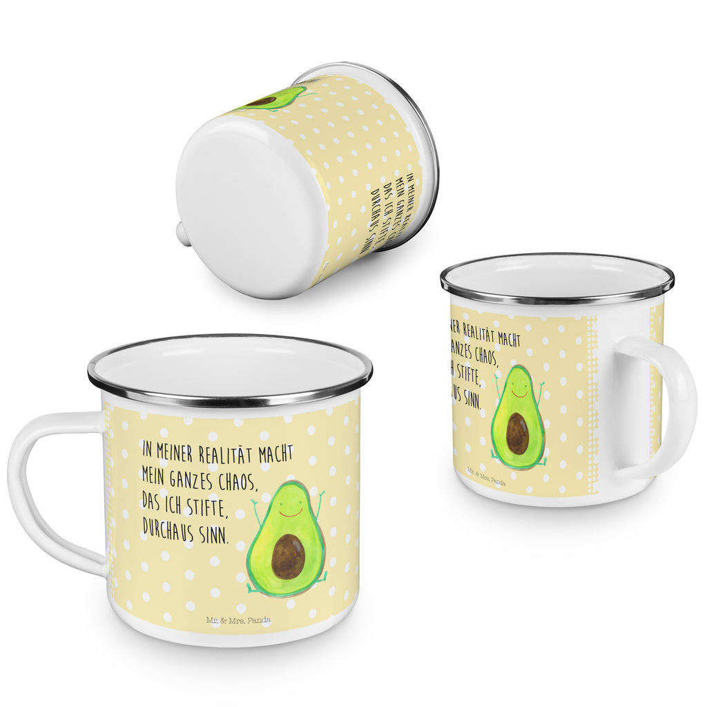 Camping Emaille Tasse Avocado Happy Campingtasse, Trinkbecher, Metalltasse, Outdoor Tasse, Emaille Trinkbecher, Blechtasse Outdoor, Emaille Campingbecher, Edelstahl Trinkbecher, Metalltasse für Camping, Kaffee Blechtasse, Camping Tasse Metall, Avocado, Veggie, Vegan, Gesund, Chaos