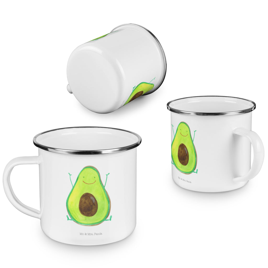 Camping Emaille Tasse Avocado Happy Campingtasse, Trinkbecher, Metalltasse, Outdoor Tasse, Emaille Trinkbecher, Blechtasse Outdoor, Emaille Campingbecher, Edelstahl Trinkbecher, Metalltasse für Camping, Kaffee Blechtasse, Camping Tasse Metall, Avocado, Veggie, Vegan, Gesund, Chaos