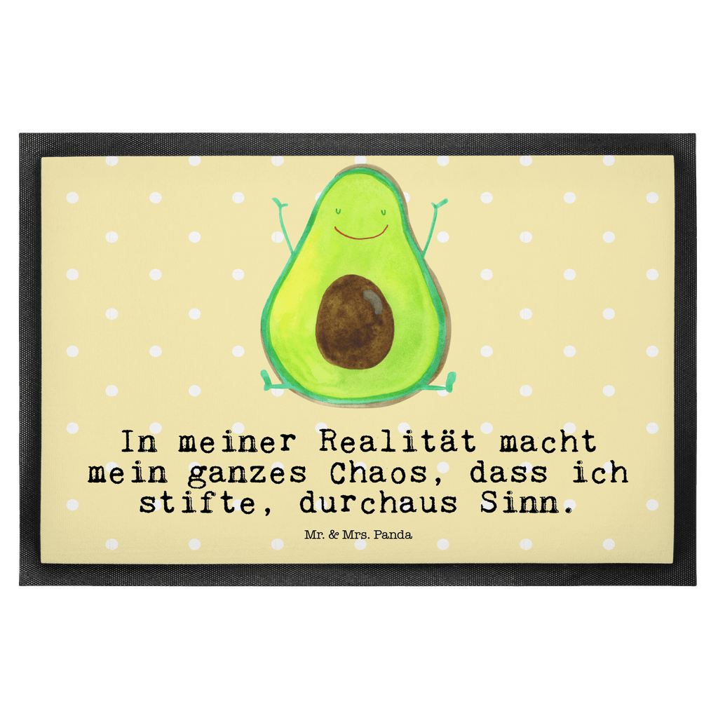 Fußmatte Avocado Happy Türvorleger, Schmutzmatte, Fußabtreter, Matte, Schmutzfänger, Fußabstreifer, Schmutzfangmatte, Türmatte, Motivfußmatte, Haustürmatte, Vorleger, Avocado, Veggie, Vegan, Gesund, Chaos
