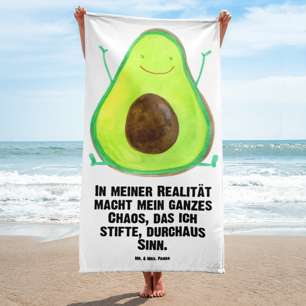 XL Badehandtuch Avocado Happy Handtuch, Badetuch, Duschtuch, Strandtuch, Saunatuch, Avocado, Veggie, Vegan, Gesund, Chaos