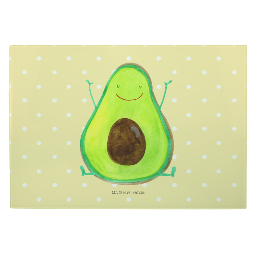 XL Glas Schneidbrett Avocado Happy Glasschneidebrett, Schneidebrett, Frühstücksbrett, Küche, Avocado, Veggie, Vegan, Gesund, Chaos