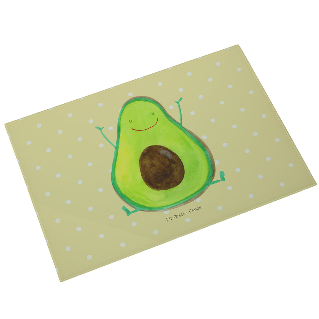 XL Glas Schneidbrett Avocado Happy Glasschneidebrett, Schneidebrett, Frühstücksbrett, Küche, Avocado, Veggie, Vegan, Gesund, Chaos