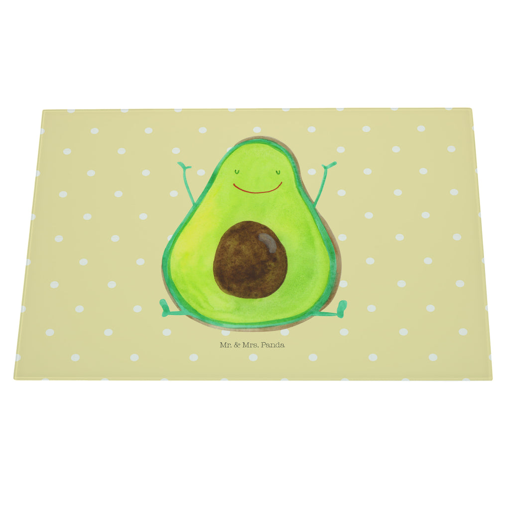 XL Glas Schneidbrett Avocado Happy Glasschneidebrett, Schneidebrett, Frühstücksbrett, Küche, Avocado, Veggie, Vegan, Gesund, Chaos