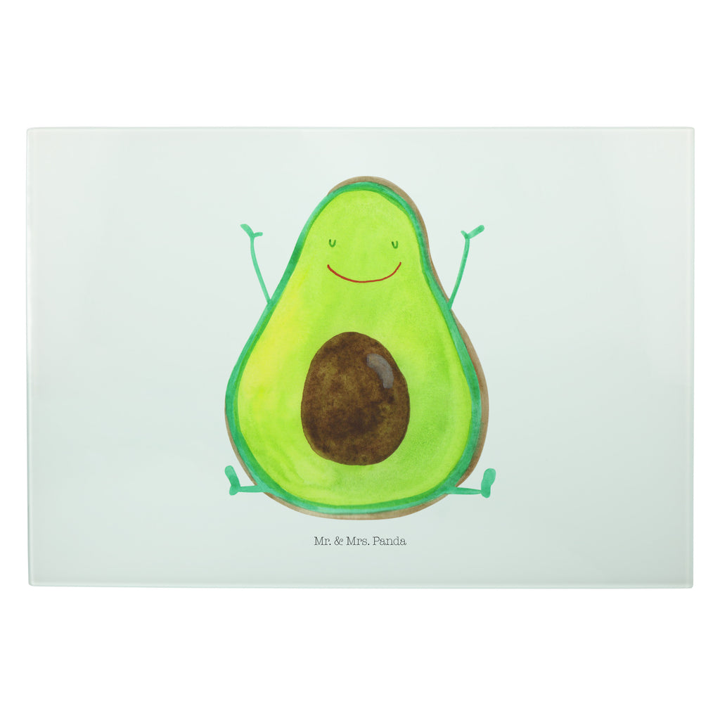 XL Glas Schneidbrett Avocado Happy Glasschneidebrett, Schneidebrett, Frühstücksbrett, Küche, Avocado, Veggie, Vegan, Gesund, Chaos