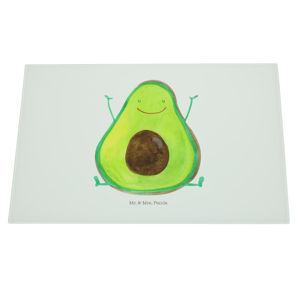 XL Glas Schneidbrett Avocado Happy Glasschneidebrett, Schneidebrett, Frühstücksbrett, Küche, Avocado, Veggie, Vegan, Gesund, Chaos