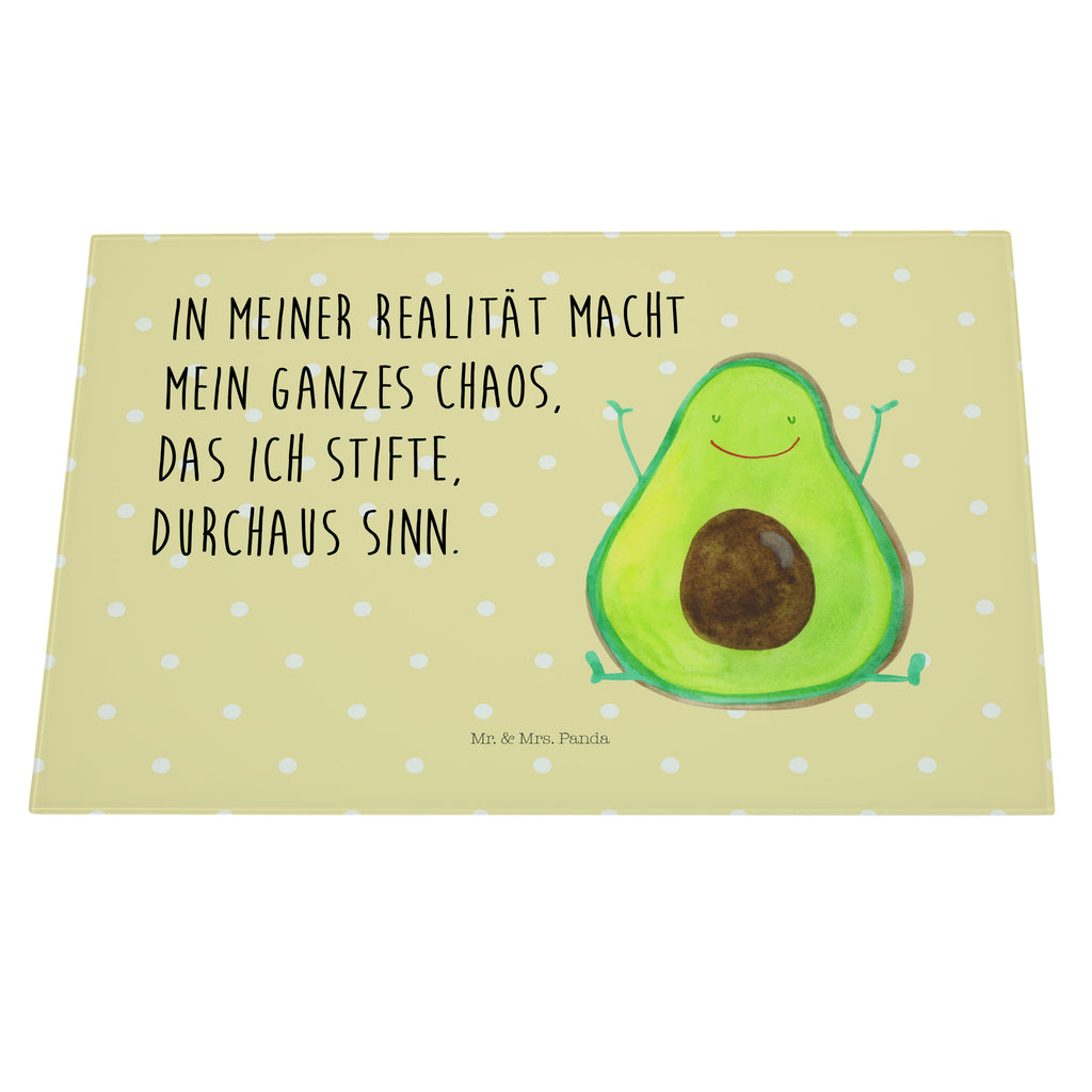 XL Glas Schneidbrett Avocado Happy Glasschneidebrett, Schneidebrett, Frühstücksbrett, Küche, Avocado, Veggie, Vegan, Gesund, Chaos