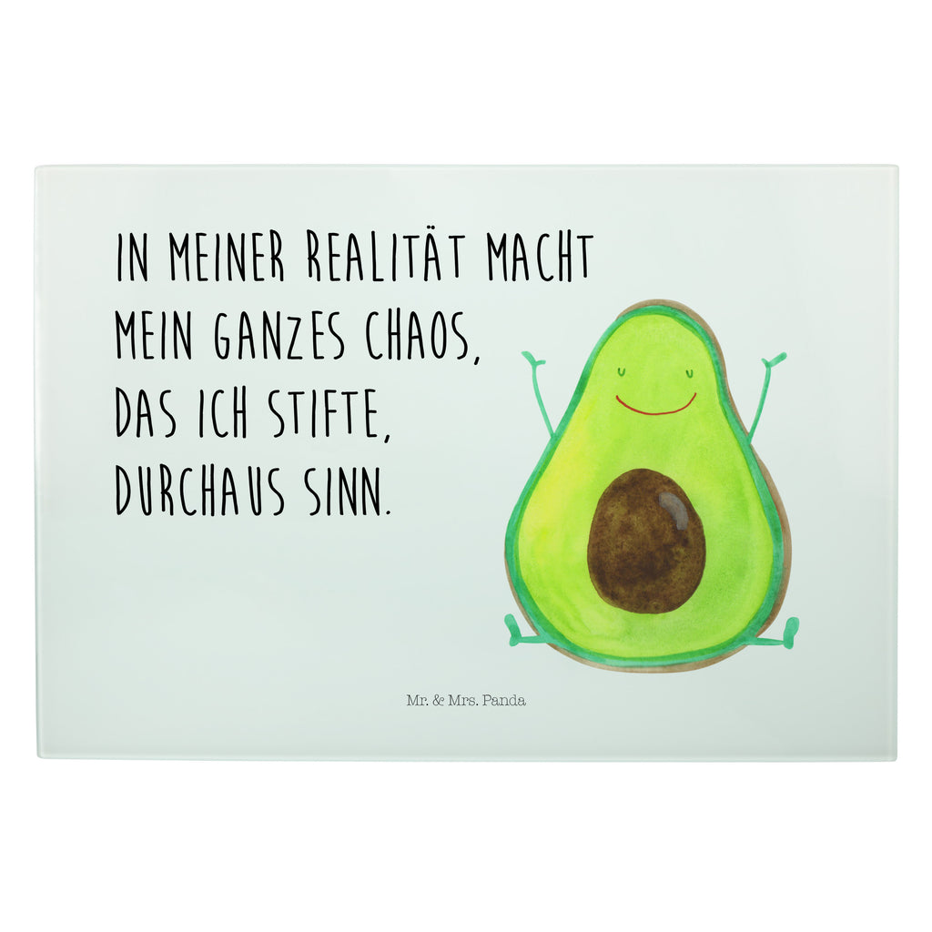 XL Glas Schneidbrett Avocado Happy Glasschneidebrett, Schneidebrett, Frühstücksbrett, Küche, Avocado, Veggie, Vegan, Gesund, Chaos